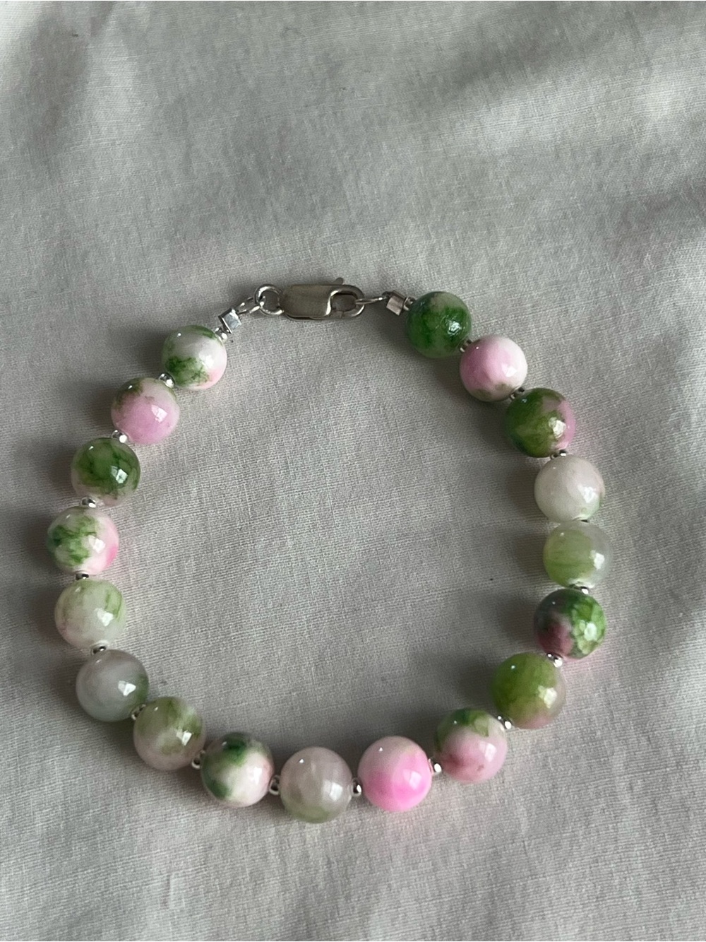 Jade sterling silver bracelet